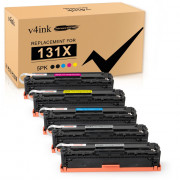 v4ink HP CF210X (131X) Remanufactured Toner Cartridges 5 Color Set - 2 Black, 1 Cyan, 1 Yellow, 1 Magenta