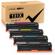 v4ink HP 131X CF210X CF211X CF212X CF213X Remanufactured Toner Cartridge - 4 Packs