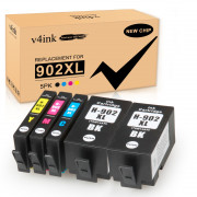 v4ink HP 902 902XL Compatible Ink Cartridges 5-Piece Combo Pack