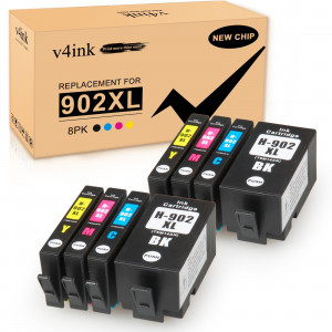 v4ink HP 902XL Compatible Ink Cartridges 8-Piece Combo Pack v4ink HP 902XL Compatible Ink Cartridges 8-Piece Combo Pack