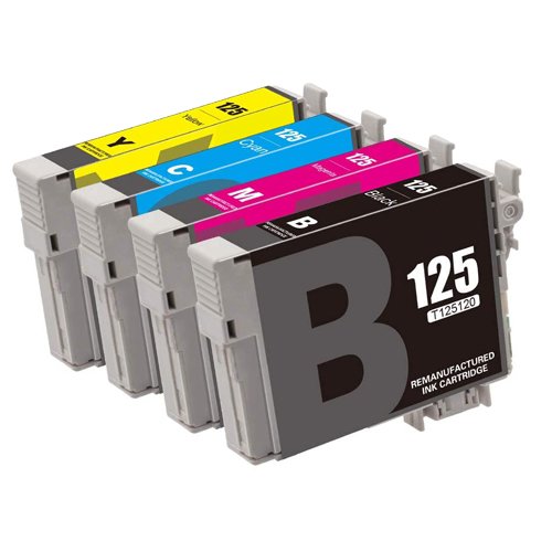 Epson 125 Remanufactured Ink Cartridge 4 Pack