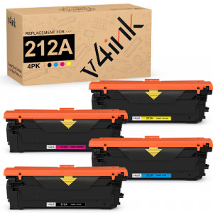 v4ink HP 212A Remanufactured Toner Cartridges 4 Pack (Patented Chip)
