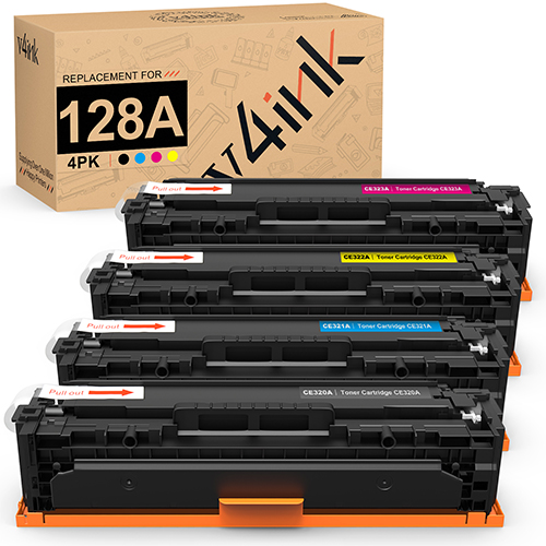 HP 128A CE320A Remanufactured Toner Cartridges 4 Pack