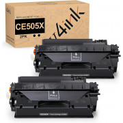 v4ink HP 05X CE505X Compatible High Yield Black Toner Cartridges - 2 Pack