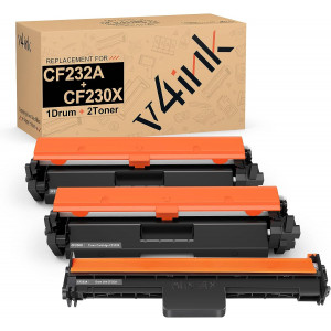 v4ink Compatible HP CF232A Drum & CF230A Toner 3 Piece Combo Set - 1 Drum + 2 Toners v4ink Compatible HP CF232A Drum & CF230A Toner 3 Piece Combo Set - 1 Drum + 2 Toners