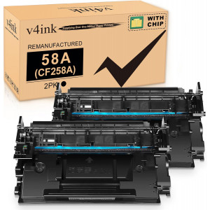 v4ink HP 58A CF258A Compatible Standard Yield Toner Cartridges 2 Pack (With Chip) v4ink HP 58A CF258A Compatible Standard Yield Toner Cartridges 2 Pack (With Chip)