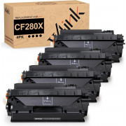 v4ink HP 80X CF280X Compatible High Yield Black Toner Cartridge - 4 Packs