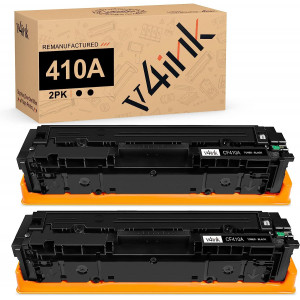 v4ink 2PK Remanufactured 410A Toner Cartridge Replacement for HP 410A CF410A Black Toner Cartridges v4ink 2PK Remanufactured 410A Toner Cartridge Replacement for HP 410A CF410A Black Toner Cartridges