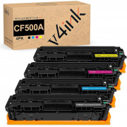 v4ink HP 202A CF500A Remanufactured Toner Cartridges Black Cyan Magenta Yellow - 4 Packs