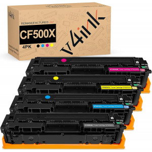 v4ink Remanufactured 202X Toner Cartridges Replacement for HP 202X CF500X CF501X CF502X CF503X Toner 4 Pack v4ink Remanufactured 202X Toner Cartridges Replacement for HP 202X CF500X CF501X CF502X CF503X Toner 4 Pack