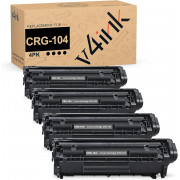 v4ink Compatible Canon 104 CRG-104 Black Toner Cartridges - 4 Pack