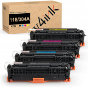 v4ink Remanufactured Cartridge Replacement for Canon 118 CRG-118 HP 304A CC530A, High Yield, 4 Packs