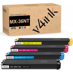 v4ink Sharp MX-36NT Compatible High Yield Toner Cartridges 4 Color Set