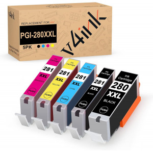 v4ink Canon PGI-280XXL PGI-281XXL Compatible Ink Cartridges  - 5 Packs (K+PBK/C/M/Y) v4ink Canon PGI-280XXL PGI-281XXL Compatible Ink Cartridges  - 5 Packs (K+PBK/C/M/Y)