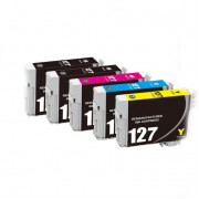v4ink Epson 127 T127 Remanufactured Extra High-Yield Ink Cartridges 5-Piece Combo Pack