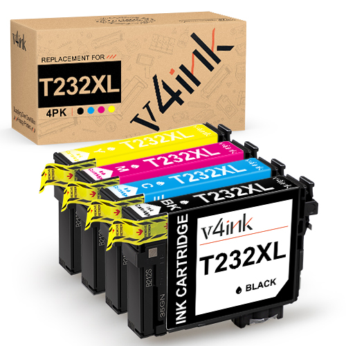 Epson 232XL T232XL Remanufactured Black and Color Ink Cartridges 4 Pack