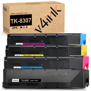 v4ink Kyocera TK-8307 TK8307 Compatible Toner Cartridges 4 Color Set