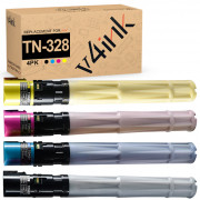 v4ink Konica Minolta TN-328 TN328 Compatible Toner Cartridges 4 Color Set
