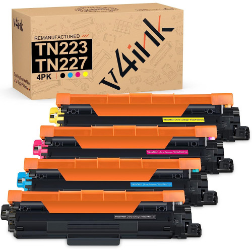 v4ink TN227  Compatible Brother TN227 Toner Cartridges 4 Color Set