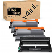 v4ink Brother DR420 & TN450 Compatible High Yield 3-Piece Combo Pack (1 Drum + 2 Toners)