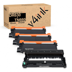 v4ink Brother DR630 & TN660  Compatible High Yield 4-Piece Combo Pack (1 Drum + 3 Toners) v4ink Brother DR630 & TN660  Compatible High Yield 4-Piece Combo Pack (1 Drum + 3 Toners)