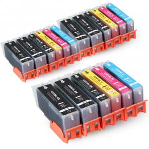 Canon PGI-250XL CLI-251 Compatible Ink Cartridge 18-Piece  (6 PGBlack, 3 Black, 3 Cyan, 3 Magenta, 3 Yellow) Canon PGI-250XL CLI-251 Compatible Ink Cartridge 18-Piece  (6 PGBlack, 3 Black, 3 Cyan, 3 Magenta, 3 Yellow)