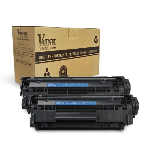 Compatible 2 Pack HP 12A Q2612A Black Toner Cartridge