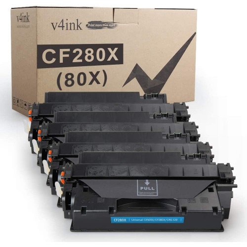 4 Pack Compatible Hp 80X CF280X High Yield Black Toner Cartridge