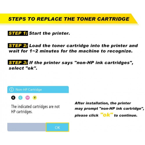 Installation guide for hp 206x