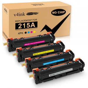DIY - v4ink Compatible HP 215A (W2310A W2311A W2312A W2313A) Toner Cartridge 4 Packs (No Chip)