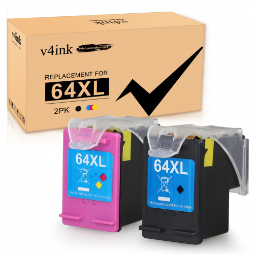 Remanufactured HP 64XL ink Cartridges 2 Pack
