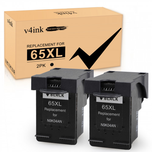 HP 65XL Remanufactured High-Yield Black Ink Cartridges 2-Pieces (2K)