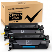 v4ink HP 26A CF226A Compatible Black Toner Cartridges - 2 Pack