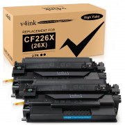 v4ink HP 26X CF226X Compatible High Yield Black Toner Cartridges - 2 Pack