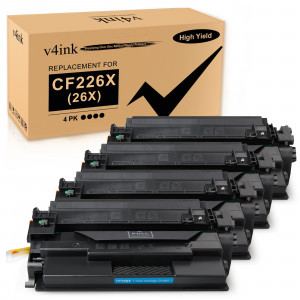 v4ink HP 26X CF226X Compatible High Yield Black Toner Cartridges - 4 Pack v4ink HP 26X CF226X Compatible High Yield Black Toner Cartridges - 4 Pack