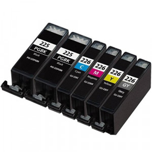 Canon PGI-225 Compatible Ink Cartridge 6-Piece Combo Pack Canon PGI-225 Compatible Ink Cartridge 6-Piece Combo Pack