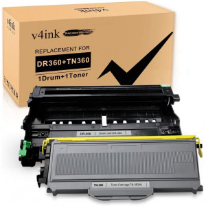v4ink Brother DR360 & TN360 Compatible High Yield 2-Piece Combo Pack - 1 Drum + 1 Toner