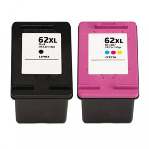 v4ink HP 62XL Remanufactured High-Yield ink Cartridges 2 Pack (1 Black and 1 Tri-Color) v4ink HP 62XL Remanufactured High-Yield ink Cartridges 2 Pack (1 Black and 1 Tri-Color)
