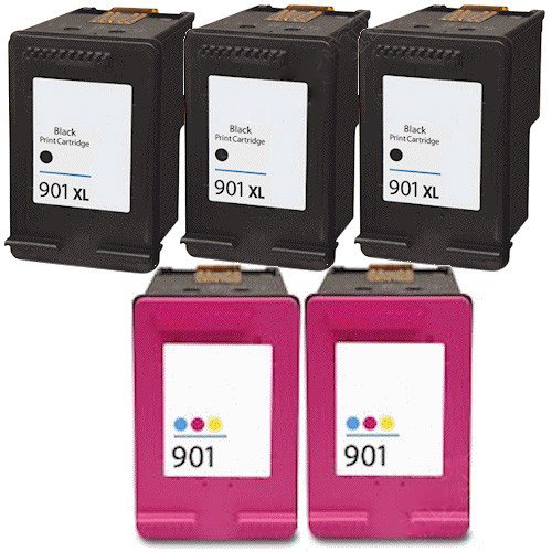 HP 901XL Remanufactured Ink Cartridge 5-Piece Combo Pack