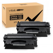 v4ink HP 53X Q7553X Compatible High Yield Black Toner Cartridge - 2 Packs