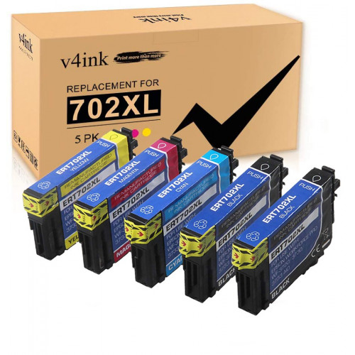 Epson 702XL T702XL Remanufactured Ink Cartridges 5-Piece Combo Pack
