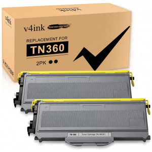 v4ink Brother TN360 TN330 Compatible High Yield Black Toner Cartridges - 2 Pack