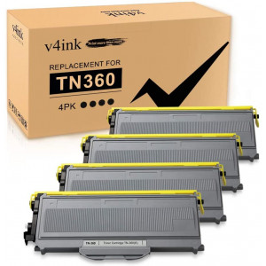v4ink Compatible Brother TN360 Black Toner Cartridge - 4 Packs