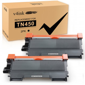 v4ink Brother TN450 (Replaces TN420) Compatible High Yield Black Toner Cartridge - 2 Packs v4ink Brother TN450 (Replaces TN420) Compatible High Yield Black Toner Cartridge - 2 Packs