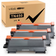 v4ink Brother TN450 (Replaces TN420) Compatible High Yield Black Toner Cartridge - 3 Packs