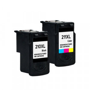 v4ink Canon PG-210XL CLI-211XL Remanufactured Ink Cartridges 2-Piece (1 Black + 1 Tri-Color) v4ink Canon PG-210XL CLI-211XL Remanufactured Ink Cartridges 2-Piece (1 Black + 1 Tri-Color)