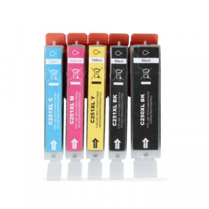 Canon PGI-250XL CLI-251XL Compatible High-Yield ink Cartridges 5-Piece Combo Pack Canon PGI-250XL CLI-251XL Compatible High-Yield ink Cartridges 5-Piece Combo Pack