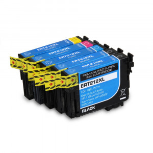 v4ink Epson 212XL T212X Remanufactured High-Yield Ink Cartridges 5-Piece Combo Pack
