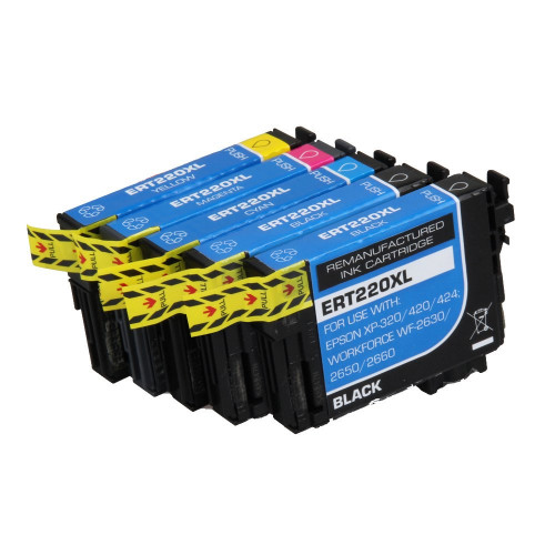 Remanufactured Epson T220XL Ink Cartridges 5 Pack