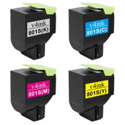 Lexmark Compatible 801S Toner Cartridge (80C1SK0 80C1SY0 80C1SM0 80C1SC0) - 4 Packs